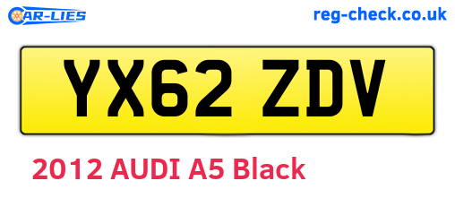 YX62ZDV are the vehicle registration plates.
