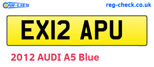 EX12APU are the vehicle registration plates.