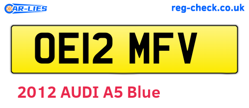 OE12MFV are the vehicle registration plates.