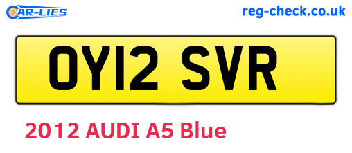 OY12SVR are the vehicle registration plates.