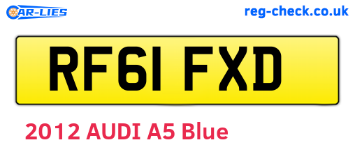 RF61FXD are the vehicle registration plates.