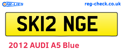 SK12NGE are the vehicle registration plates.