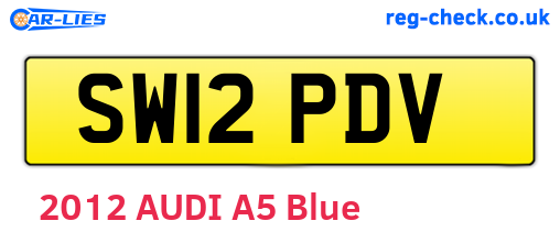 SW12PDV are the vehicle registration plates.