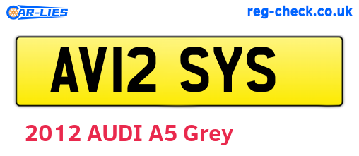 AV12SYS are the vehicle registration plates.