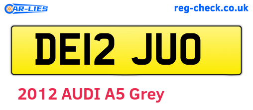 DE12JUO are the vehicle registration plates.