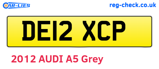 DE12XCP are the vehicle registration plates.