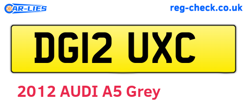 DG12UXC are the vehicle registration plates.