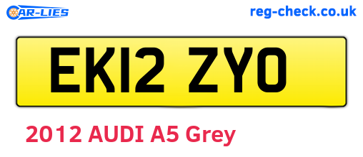 EK12ZYO are the vehicle registration plates.