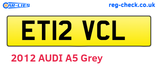 ET12VCL are the vehicle registration plates.