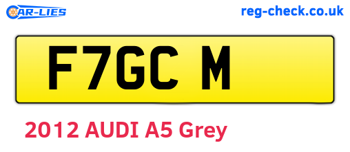 F7GCM are the vehicle registration plates.