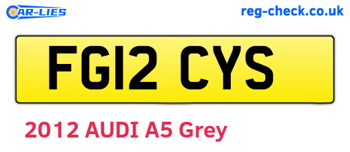 FG12CYS are the vehicle registration plates.