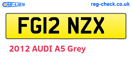 FG12NZX are the vehicle registration plates.