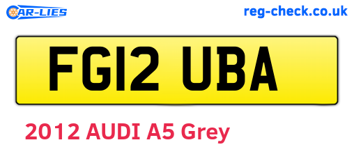 FG12UBA are the vehicle registration plates.