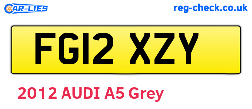 FG12XZY are the vehicle registration plates.