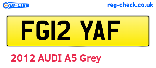 FG12YAF are the vehicle registration plates.