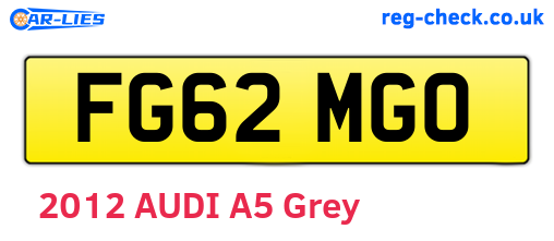 FG62MGO are the vehicle registration plates.
