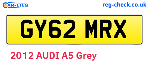 GY62MRX are the vehicle registration plates.