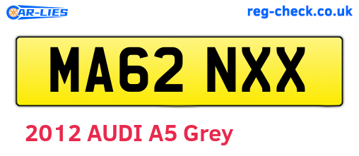 MA62NXX are the vehicle registration plates.