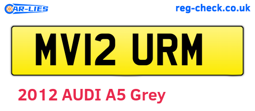 MV12URM are the vehicle registration plates.
