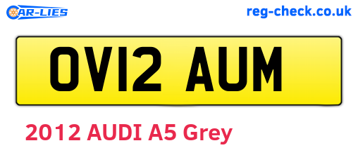OV12AUM are the vehicle registration plates.