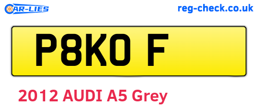 P8KOF are the vehicle registration plates.