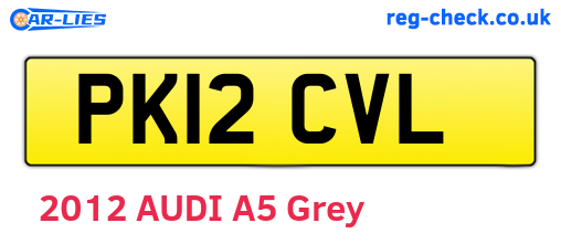 PK12CVL are the vehicle registration plates.