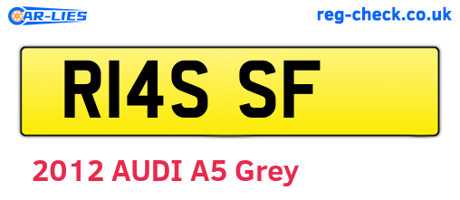 R14SSF are the vehicle registration plates.