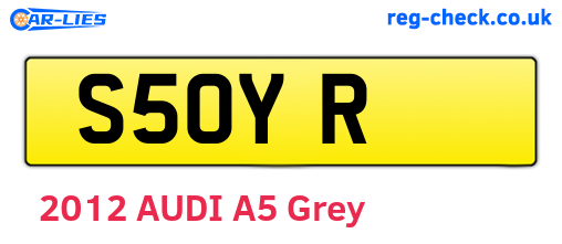 S5OYR are the vehicle registration plates.
