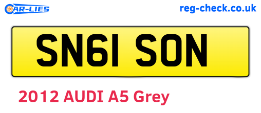 SN61SON are the vehicle registration plates.