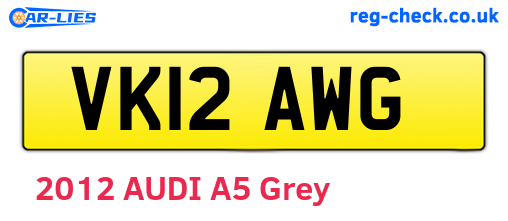 VK12AWG are the vehicle registration plates.