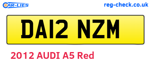 DA12NZM are the vehicle registration plates.