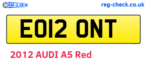 EO12ONT are the vehicle registration plates.