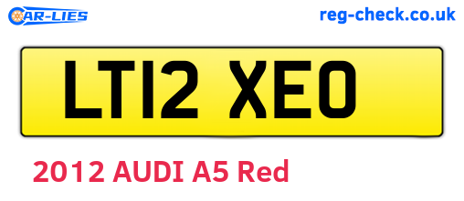 LT12XEO are the vehicle registration plates.