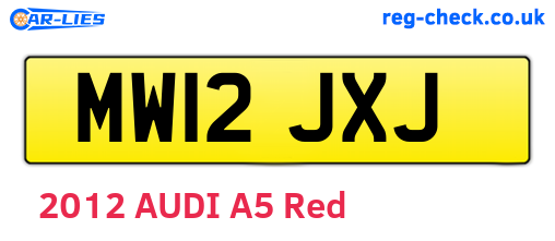 MW12JXJ are the vehicle registration plates.