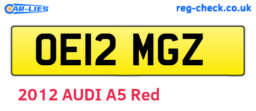 OE12MGZ are the vehicle registration plates.