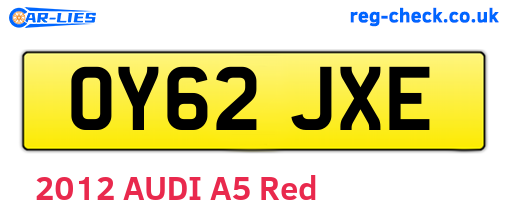 OY62JXE are the vehicle registration plates.