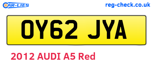 OY62JYA are the vehicle registration plates.