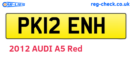 PK12ENH are the vehicle registration plates.