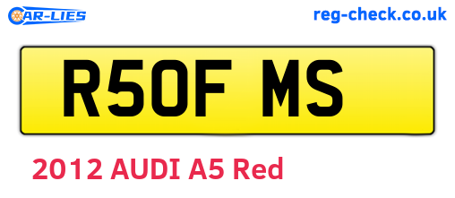 R50FMS are the vehicle registration plates.