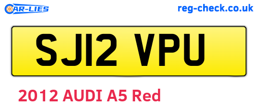 SJ12VPU are the vehicle registration plates.