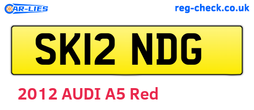 SK12NDG are the vehicle registration plates.