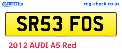 SR53FOS are the vehicle registration plates.