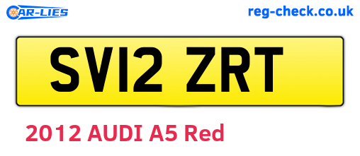 SV12ZRT are the vehicle registration plates.