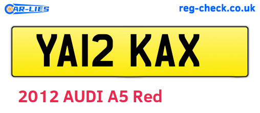 YA12KAX are the vehicle registration plates.