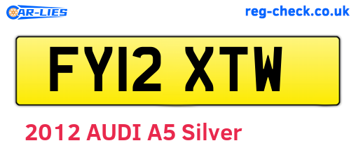 FY12XTW are the vehicle registration plates.