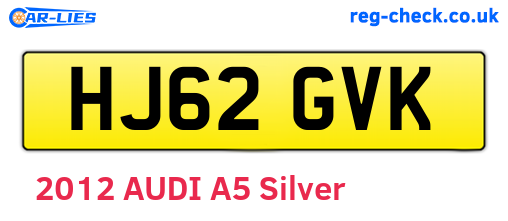 HJ62GVK are the vehicle registration plates.