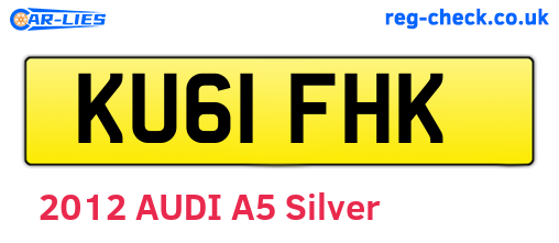 KU61FHK are the vehicle registration plates.