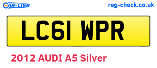 LC61WPR are the vehicle registration plates.