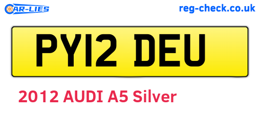 PY12DEU are the vehicle registration plates.