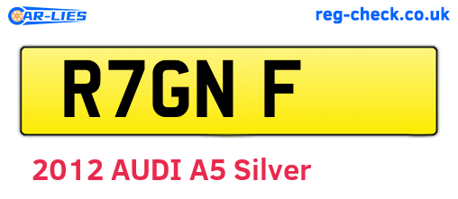 R7GNF are the vehicle registration plates.